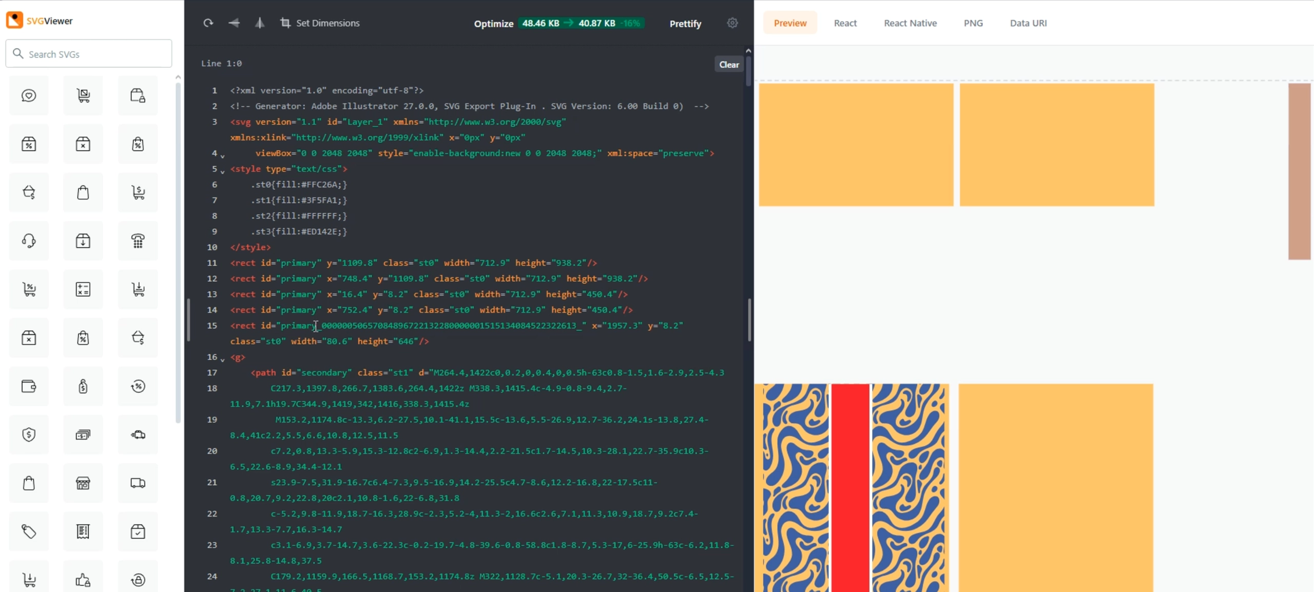 SVG verification process showing layer names and proper export settings
