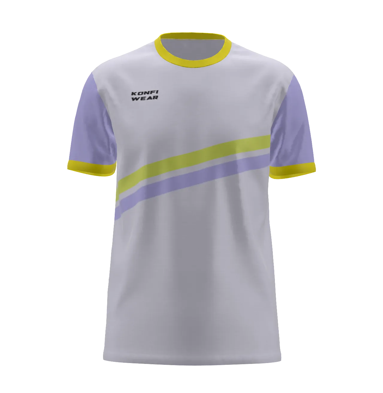 V1 mockup - Initial concept with Periwinkle and Light Lime colors