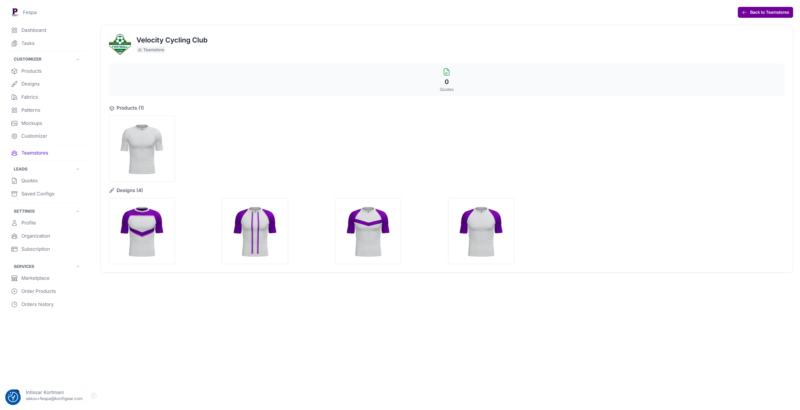 Teamstore Detail View